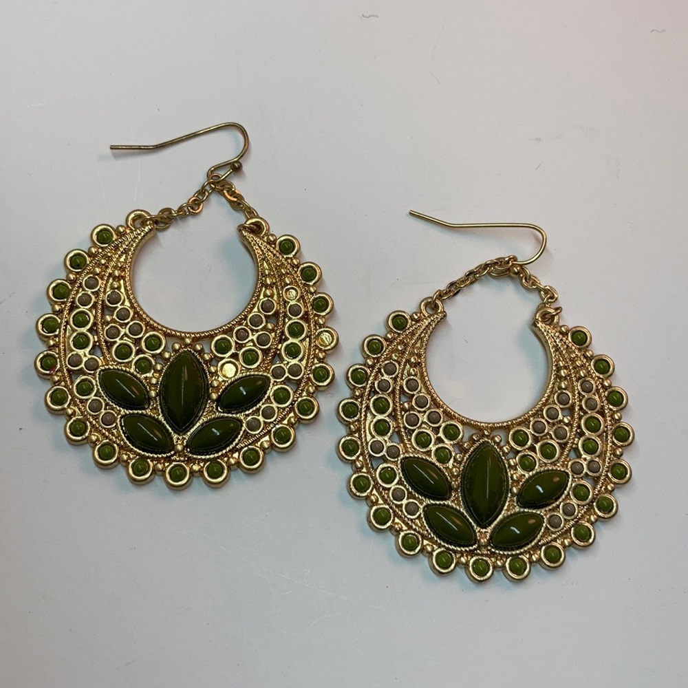 Lia Sofia Green Stone Earrings